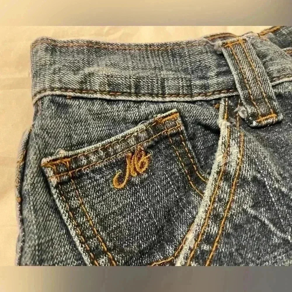 VTG MAKAVELI Brand Tupac Denim Jeans Rap Portrait Logo 90s 2Pac Size 14 wide leg - Picture 14 of 16